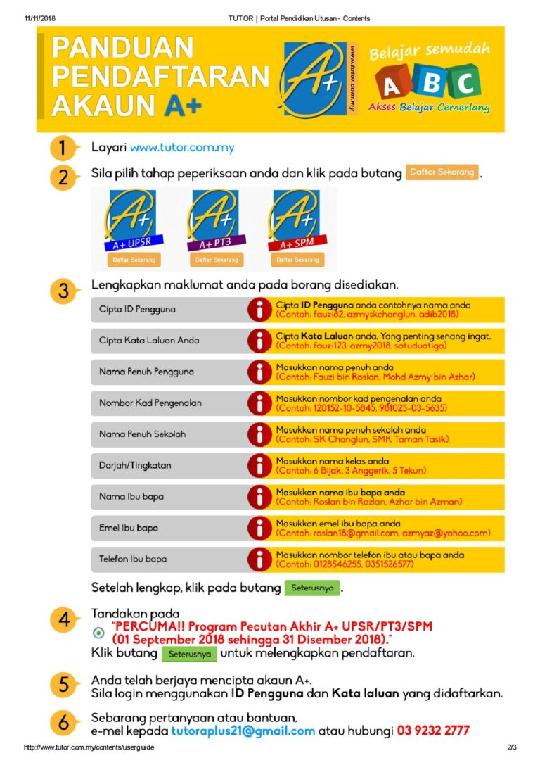 TUTOR Portal Pendidikan Utusan Contents page 002